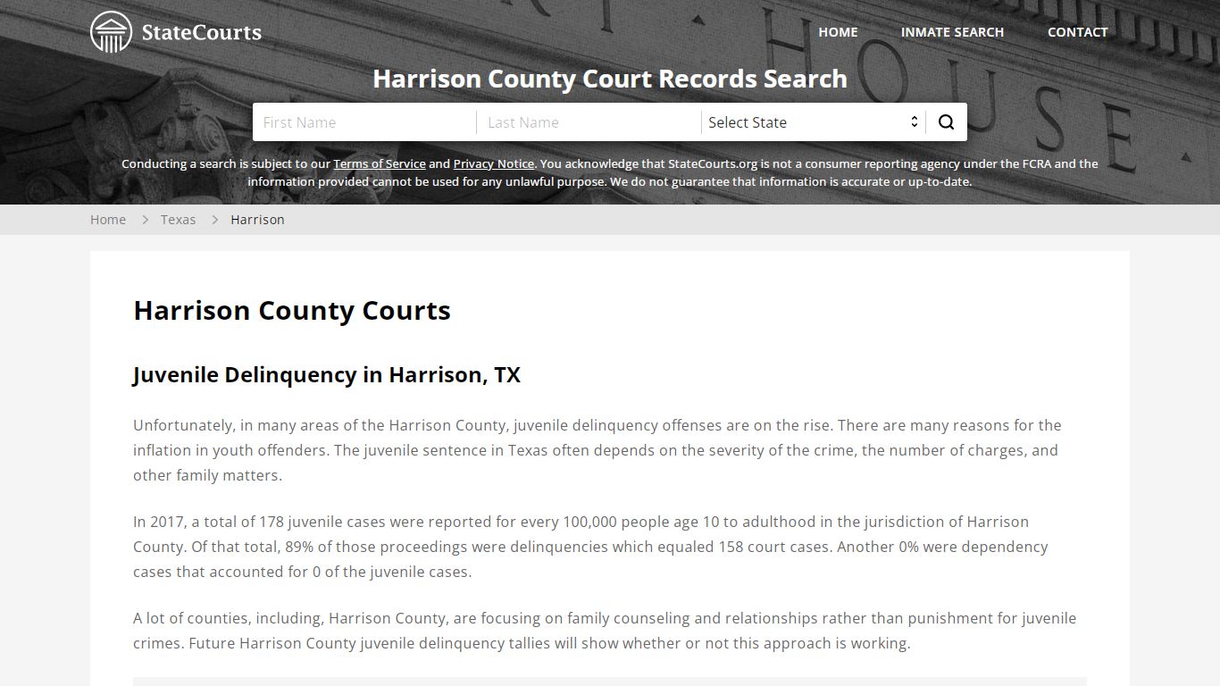 Harrison County, TX Courts - Records & Cases - StateCourts