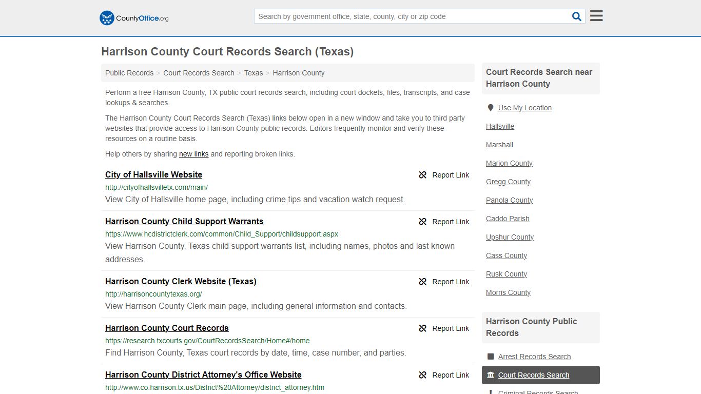 Harrison County Court Records Search (Texas) - County Office